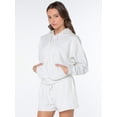 thumbnail image 4 of Celebrity Pink Women's and Women's Plus Lace Trim Hoodie Sweatshirt, Sizes XS-4X, 4 of 8