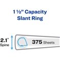 thumbnail image 3 of Durable View 3 Ring Binder, 1-1/2 Inch Slant Rings, 4 White Binders (17576), 3 of 5