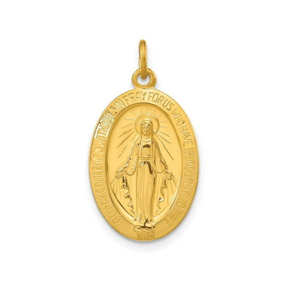 Gold Plated Sterling Silver Miraculous Medal Pendant Necklace for Women Virgin Mary Catholic Devotional Jewelry Symbolizing Faith Grace and Protection