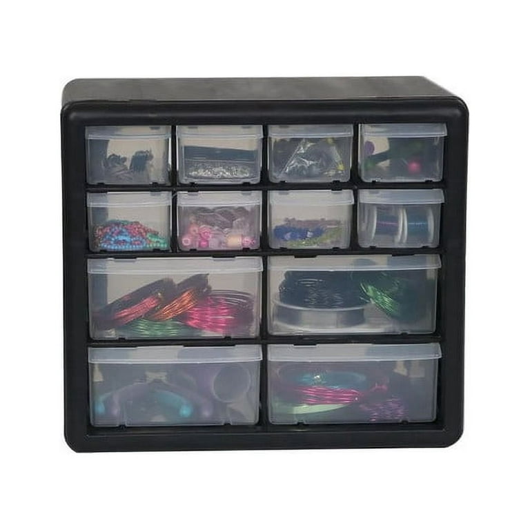  12 Drawer Hardware Organizer, Translucent Craft Storage Box  Container, Divided Drawers with Removable Partition, Wall Mount, for Office  Stationary, Classroom Supplies : Arts, Crafts & Sewing