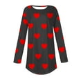 thumbnail image 2 of Guluxicc Womens Tops Casual Crewneck Long Sleeve Tunic Tops Valentines Day Graphic Print T-Shirts, Black, M, 2 of 3