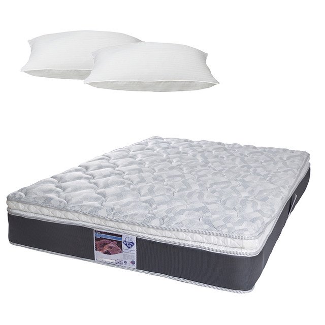 Colchón Queen Size Spring Air Marte + 2 Almohadas Luxury