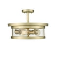 thumbnail image 2 of Bethel International Semi Flush Mount Gold Metal & Glass, 2 of 3