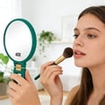 thumbnail image 1 of Modern Bathroom with 50X Magnification Design in Black and Gold 24cm Handheld Wall Mount Tabletop Use 360° Adjustable Viewing Angle Glass for Grooming and Makeup, 1 of 3
