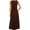 thumbnail image 2 of Sakkas Maya Floral Embroidered Sleeveless Button Up Rayon Dress - Chocolate - L/XL, 2 of 5