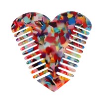 Unique Bargains 1 Pc Heart-shaped Hair Comb Colorful Acetate Sheet
