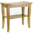 thumbnail image 5 of Sorbus Bamboo Stool with Shelf , 2-Tier Wood Storage & Seating for Bathroom, Spa Sauna Seat, 5 of 6
