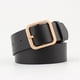 thumbnail image 4 of 1pc Cinturón de cuero para mujer Cinturón casual totalmente ajustable Hebilla de forma cuadrada para mujeres Señoras (110 cm Longitud 3.3 cm Ancho Oro negro), 4 of 5