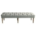 thumbnail image 3 of HomePop Layla Traditional Wood and Fabric Tufted Bench in Gray Finish, 3 of 6