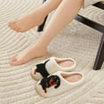thumbnail image 2 of Zapatillas de casa de algodón de suela gruesa para mujer - Calzado de interior cálido, antideslizante y que absorbe el ruido para uso doméstico - Zapatos cómodos para el dormitorio y la sala de, 2 of 7