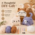 thumbnail image 7 of 3 Pack Cat Crochet Kit for Beginners, Cat Amigurumi Starter Set with Step by Step Video Tutorials, TIKA, 7 of 7