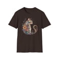 thumbnail image 2 of Floral Cat, Gildan Unisex Softstyle T-Shirt, Moon Cat Graphic Tee, S-3XL, 2 of 5