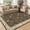 Brown, variant on Senfot 8x10 Floral Print Area Rug Machine Washable Non-Slip Stain Resistant Low Pile Bordered Farmhouse Rug for Living Room Bedroom Home Office Blue