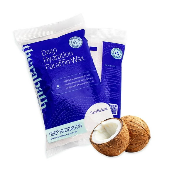 Therabath Deep Hydration Paraffin Wax Bath Refills - Wax Beads - To Relieve Discomfort, Stiff Muscles, Dry Skin - With Coconut Oil, Vitamin E, & Aloe - Made in the USA, 6 lb. Clearly Coconut