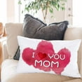 thumbnail image 3 of I Love You Mom Throw Pillow Covers Super Soft Mothers Day Decorative Waist Lumbar Pillow Cases Cushion Cover Home Sofa Car Decor Rectangle 12x20 Inches Pillow Shams Pink, 3 of 6