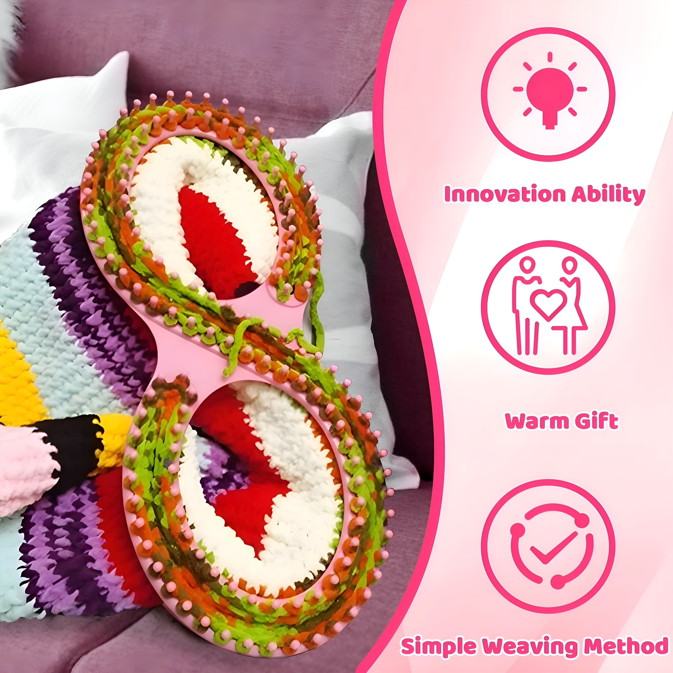TUWAFE Acdanc Knitting Board Afghan Knitting Loom for Blankets,Weaving Looms for Beginners Adults Diy Craft Kit with Crochet Hook,Needle