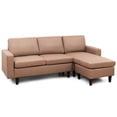 thumbnail image 4 of Gymax Canapé Sectionnel Convertible en Forme de L avec Coussin Café, 4 of 10