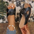 thumbnail image 3 of Rokment Ladies Orthopedic Wedges Slip on Sandals for Women Beach Summer Trendy Studded Leather Orthotic Platform Chunky Mid Heels Walking Dress Slides Black Size 6, 3 of 8