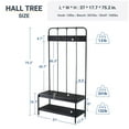 thumbnail image 7 of Allewie Coat Rack Shoe Bench, Freestanding Hall Tree, Entryway Bench with Storage Shelves, Upholstered Sponge-Padded Seat, Black, 7 of 7