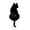 Black, variant on Cat Wall Clock with Moving Tail in White, Acrylic, Silent Mechanism, 32x20x5cm, Swinging Tail, Minimalist Wall Decor for Cat Lovers