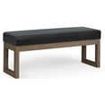thumbnail image 1 of Simpli Home Milltown 44" Ottoman Bench in Midnight Black Faux Leather, 1 of 9