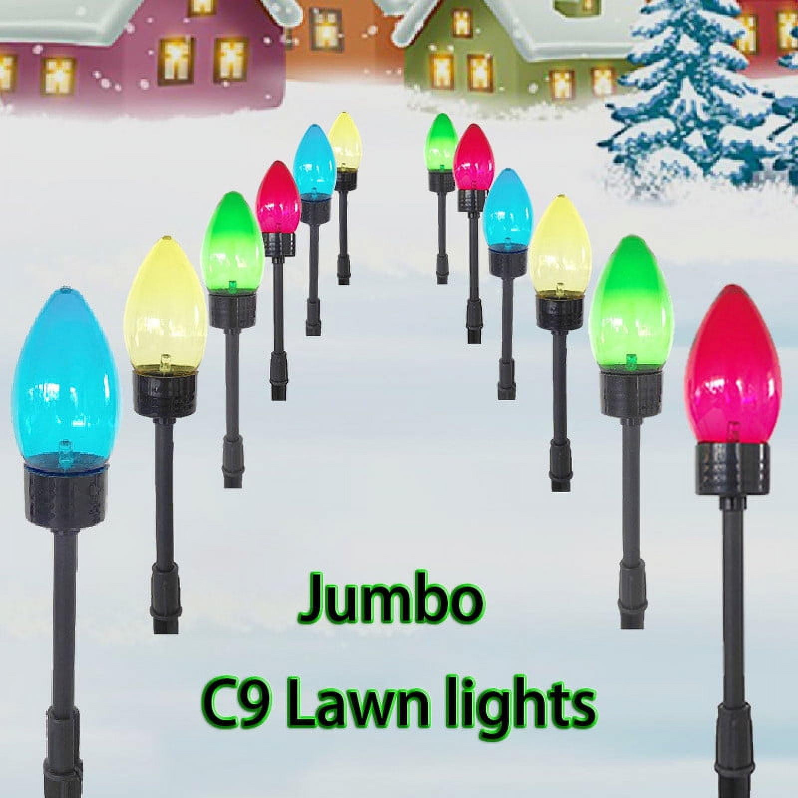 Christmas Lights Outdoor Solar, 13-Pack Multicolor LED Stake Lights for Yard Walkway Driveway Garden Decor, Waterproof Shatterproof Xmas Party Decorations, End-to-End Connectable Holiday Lighting