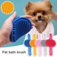 thumbnail image 2 of Cepillo de baño para mascotas de color rojo rosa (E), cepillo de silicona con diseño de flor de ciruelo, guante de baño para perros de pelo corto, cepillo de masaje para gatos, suministros, 2 of 8