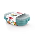 thumbnail image 4 of (2 pack) Rubbermaid TakeAlongs On the Go Food Storage and Meal Prep Containers, 3.7 Cup Divided Rectangle, 3-Pack, Teal Splash/Marine Blue (Colors May Vary), 4 of 9
