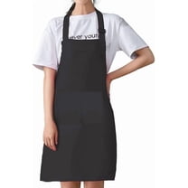Water Oil Resistant 2-Pocket Black Adjustable Bib Apron (one order per customer)