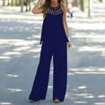 thumbnail image 2 of cfhntfmh Summer Outfits for Women 2 Piece Loungewear Sets Mesh Strap Sleeveless Trendy Tops Elegant Loose Long Pants, 2 of 6