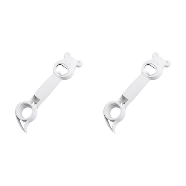 Yuarrent Abridor de botellas de acero inoxidable con dibujos animados 4 en 1, removedor de tapa de Color sólido portátil, herramienta de apertura de blanco 2piezas Yuarrent CBP187557