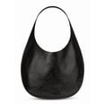 thumbnail image 2 of Courrèges Women's Crescent-Shaped Flat Tote Bag With Glossy Finish Black, 2 of 5