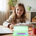 thumbnail image 4 of Frosted Plastic Pencil Case, 7.68X2.68X1.18" Clear Pencil Box with Flip Lid, Snap Lock Pencil Organizer, Elongated Hard Writing Supplies Container, Desktop Stationery Holder, Accessory Storage Box, 4 of 4