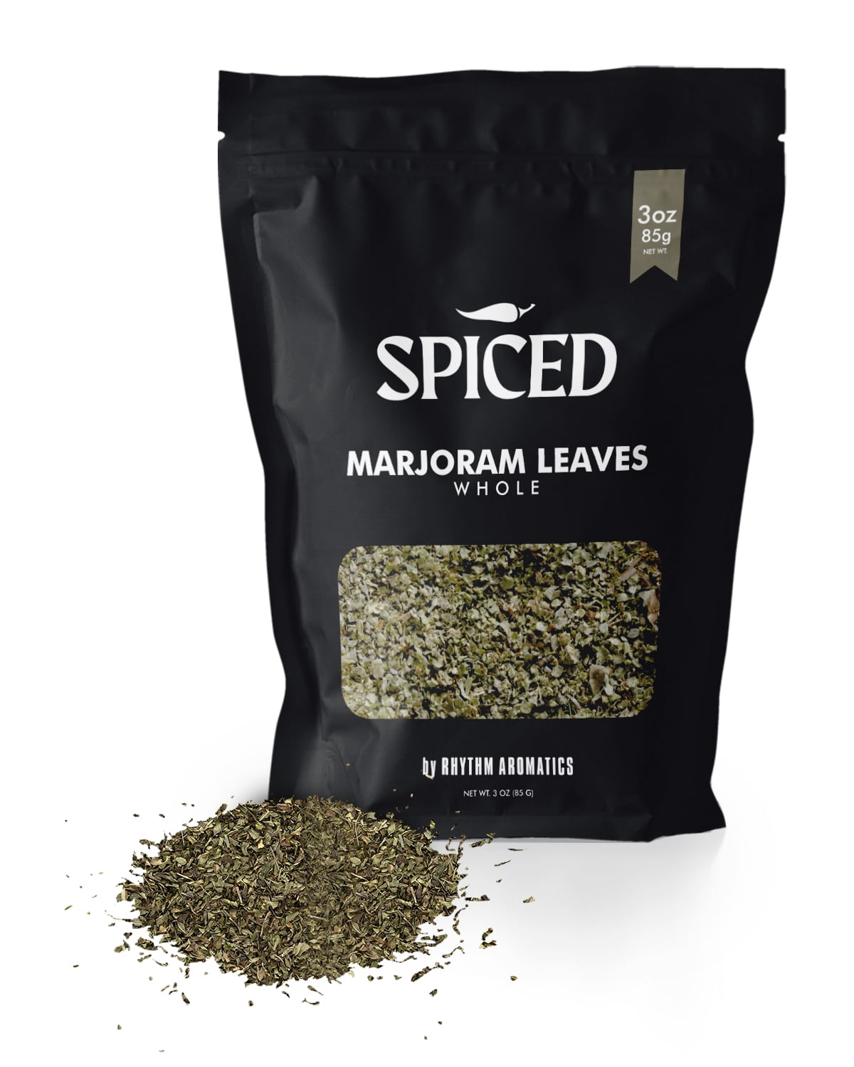 SPICED Marjoram Leaves, 3 Oz of Whole Marjoram Leaves in Closable Bag