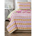 thumbnail image 2 of Pink Green Daisy Floral Girl Bedding Twin Full/Queen Cotton Quilt Set, 2 of 6
