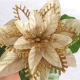 thumbnail image 4 of Yuarrent Flores de purpurina navideña, adorno de árbol de Navidad, decoración de fiesta de Año Nuevo, accesorios de diseño para el hogar, sala de Kits de decoración para fiestas Oro Yuarrent HA069940-02, 4 of 6