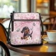 thumbnail image 3 of LedBack Dachshund Print Women Hobo Bag Leather Crossbody Satchel Purse Bag with Zipper Pockets, Portable Messenger Bag Shoulder Purse for Women Ladies with Adjustable Strap, Pink, 3 of 7