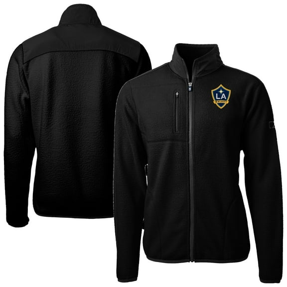 Men's-Cutter & Buck  Black LA Galaxy Cascade Eco Fleece Full Zip Jacket