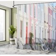 thumbnail image 4 of Ambesonne City Old Houses Shower Curtain, London Pastel Color, 69"Wx70"L, Multicolor, 4 of 4