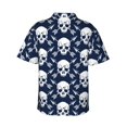 thumbnail image 3 of Balery white arrow Skull Print Men's Hawaiian Shirts Short Sleeve Beach Shirt Relaxed Fit Vacation Button Down Shirts-X-Large, 3 of 9