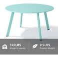 thumbnail image 3 of Outdoor Side Table, Outdoor/Indoor Metal Steel Patio Coffee Table, Round Weather Resistant Anti-Rust, Green, 3 of 14