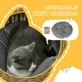 thumbnail image 3 of PawHut Rattan Cat Bed, Wicker Cat House Basket with Washable Cushion for Small Indoor Cats and Dogs, Light Brown, 3 of 9