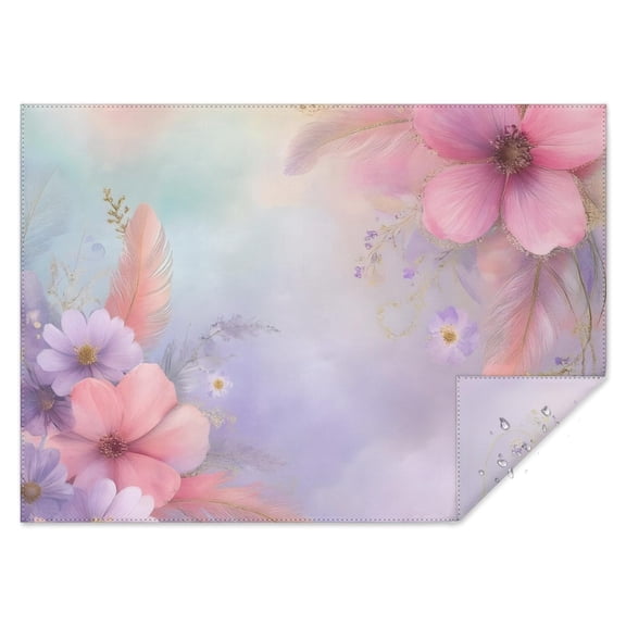 Delicate Floral Watercolor Pattern Rectangle Tablecloth 60"x84",Waterproof Polyester Rectangle Table Cloth, Wipeable Spillproof Polyester Tablecloth for Dining, Camping, Indoor and Outdoor
