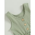 thumbnail image 5 of Hirigin Toddler Baby Girl Summer Clothes Ribbed Sleeveless Button Down Tank Top Short Jumpsuit Rompers One Piece Outfit, 5 of 8