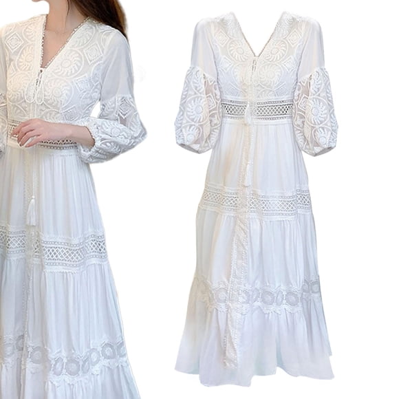 Vestido de verano para mujer Salvador de poliéster para vacaciones en la playa S