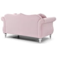 thumbnail image 5 of Velvet Loveseat, 68" Wide, Dark Gray - Hollywood Regency Style Sofa, 5 of 5