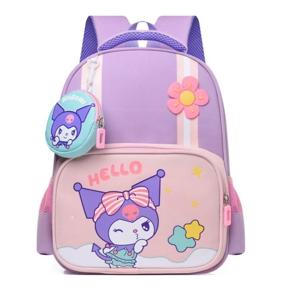 H13.4in 34cm Kuromi Schoolbag  Large Capacity Lightweight Fashion Backpack