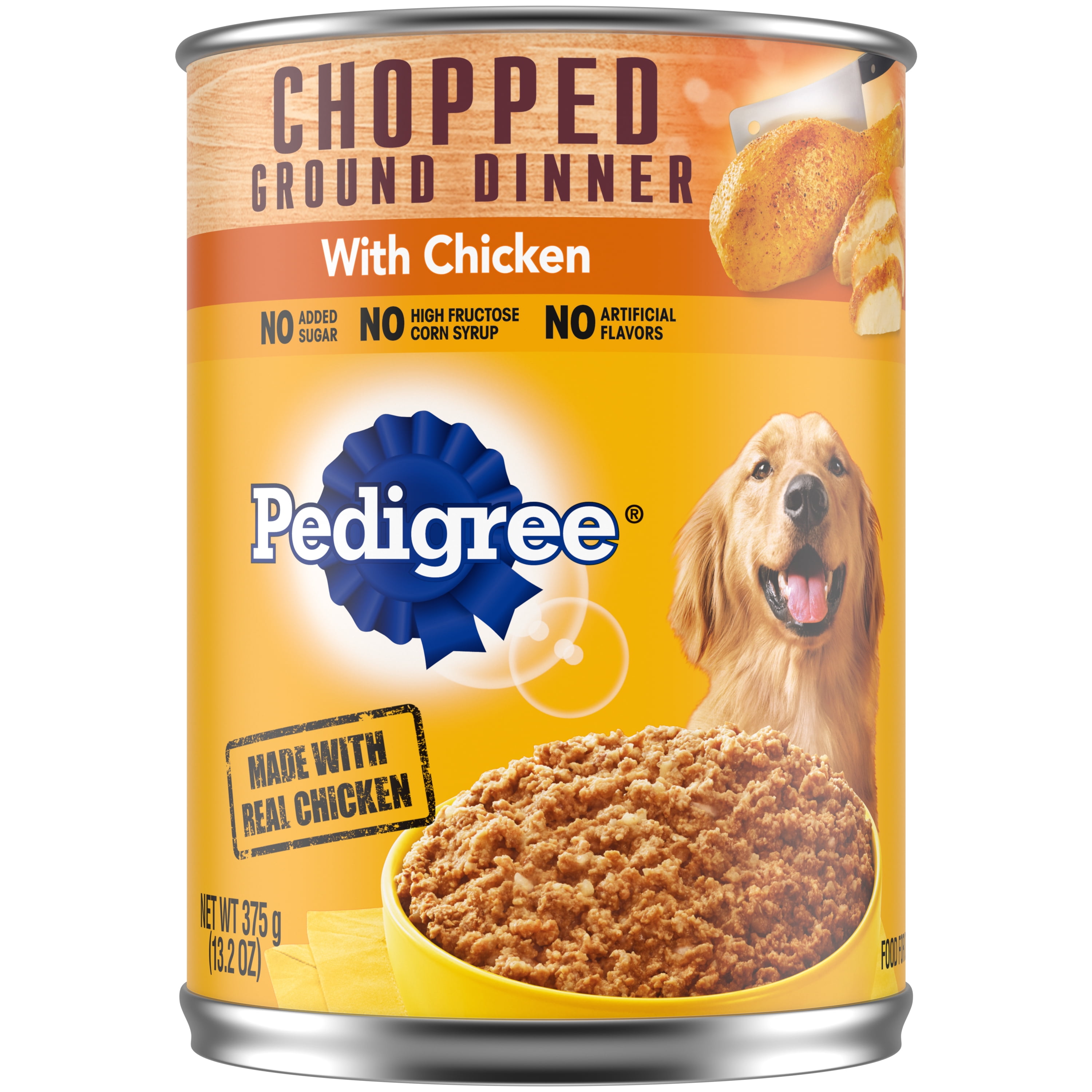 Pedigree Chicken Flavor Ground Wet Dog Food for Adult, 13.2 oz. Can