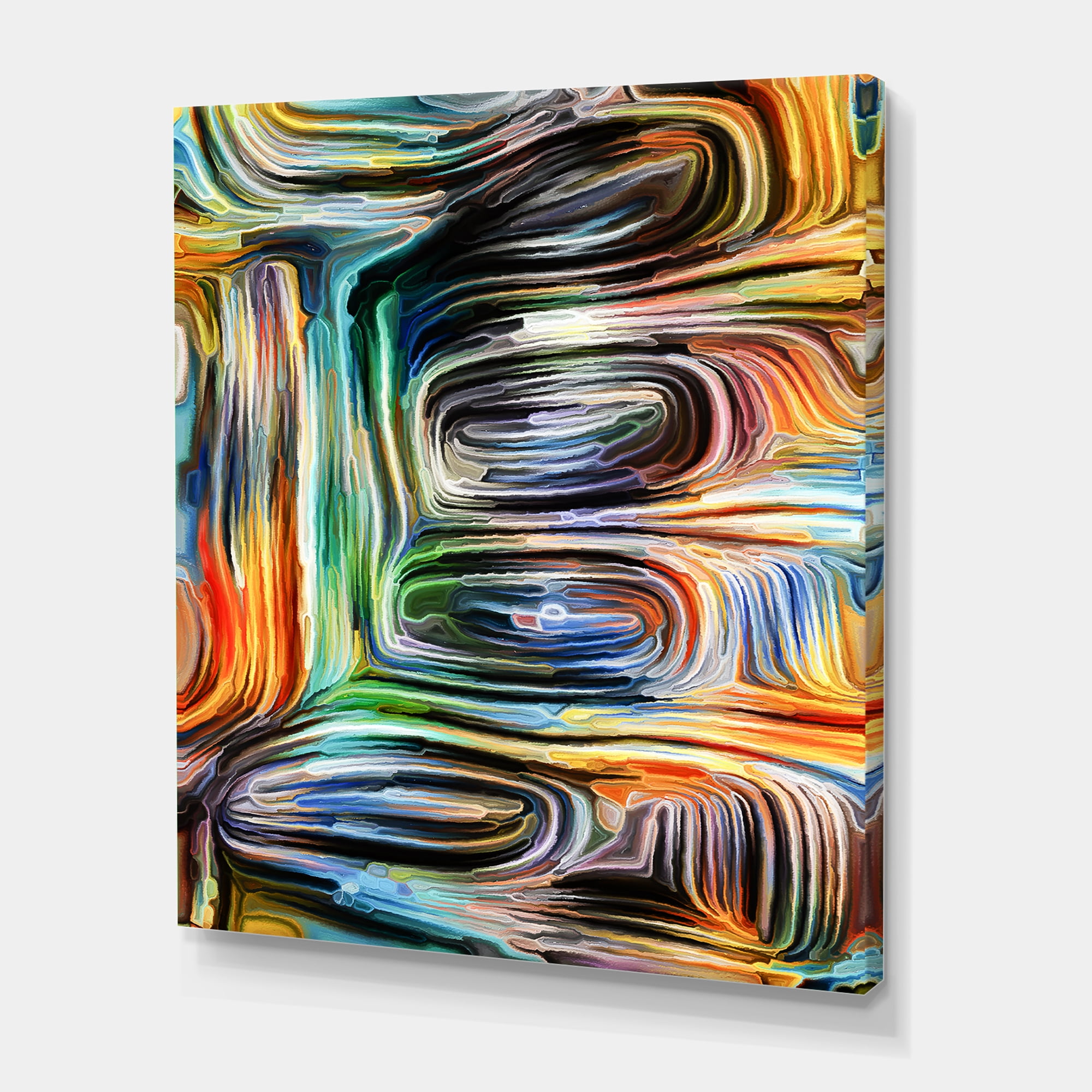 Colour Spiral Fusion VII 8 in x 12 in Painting Canvas Art Print, by Designart