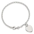 thumbnail image 5 of Sterling Silver Bracelet Childrens 12 mm 6 in Engraveable Heart Childs, 5 of 7